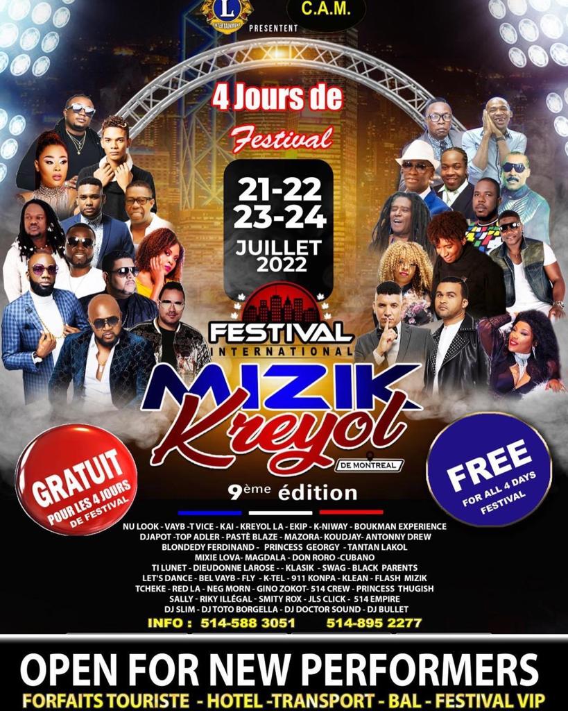 FESTIVAL INTERNATIONAL MIZIK KREYOL 21-22-23-24 FREE FOR ALL 4 DAYS